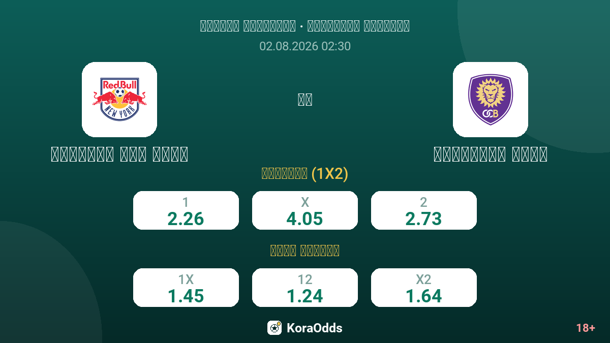 نيويورك ريد بولز ضد أورلاندو سيتي — الاحتمالات