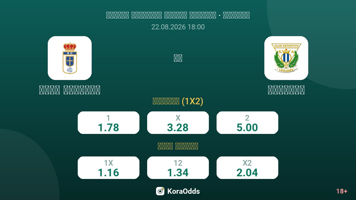 ريال أوفييدو ضد ليجانيس — الاحتمالات