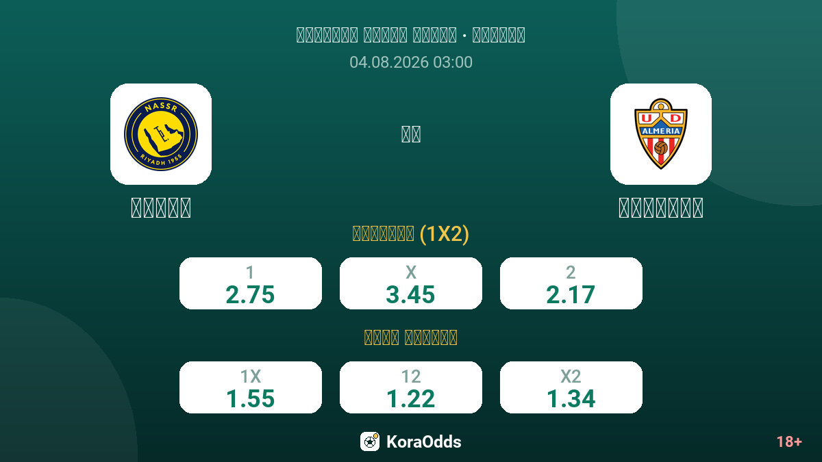 النصر ضد ألميريا — الاحتمالات
