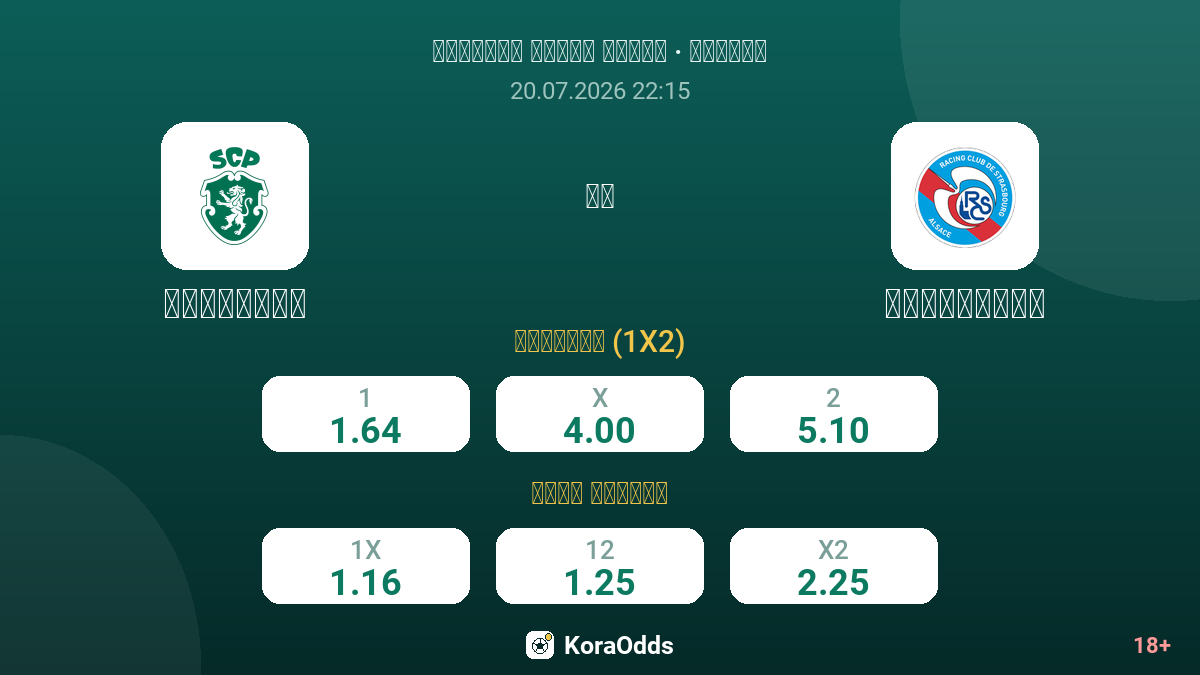سبورتينغ ضد ستراسبورغ — الاحتمالات